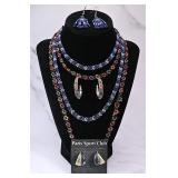 Beaded Necklaces and Earring Pairs