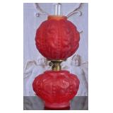 Victorian Cranberry Glass Oil Lamp