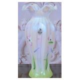 Fenton Handpainted Iridescent Vase