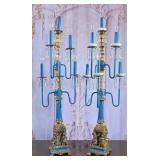 Pair Candelabra & Swiss Music Box