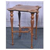 Victorian Oak Quatrefoil Accent Table