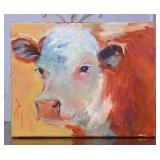 Impressionist Cow Portrait Oil Painting