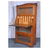 Antique Oak Barrister Bookcase Desk
