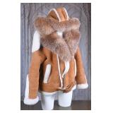 Alen Cooper Tan Shearling Fur Jacket, L