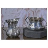 Art Nouveau Silver Cream & Sugar Set