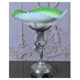 Victorian Epergne with Cased Glass Bowl