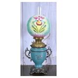 Victorian Cased Glass Oil Lamp