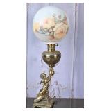 Victorian Figural Cherub Oil Lamp