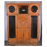 Large Oak Victorian Secretary Bookcase