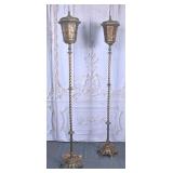 Pair of Brass Lantern Floor Lamps
