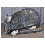 Vintage Concrete Armadillo Garden Statue