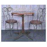 Industrial Bistro Table and Two Chairs