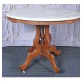 Victorian Marble Top Pedestal Table