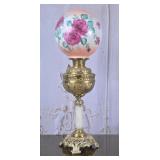 Victorian Style Gilt Oil Lamp