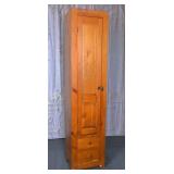 Tall Antique Pine Storage Cabinet