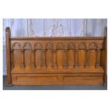 Antique Oak Gothic Revival Church Pew