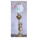 Figural Cherub Oil Lamp