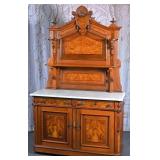 Victorian Walnut Marble-Top Sideboard
