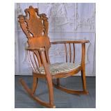 Victorian Carved Oak Rocking Chair