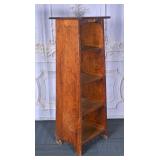 Arts & Crafts Carved Wood Etagere