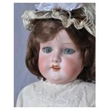 Antique Bisque Head Doll with Bonnet