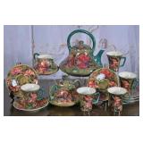 Burmantofts Pottery Floral Tea Service