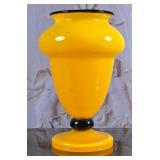 Murano Yellow Glass Pedestal Vase