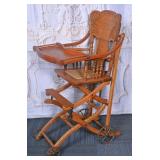 Antique Oak Convertible High Chair