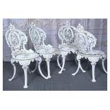 Set of 4 Ornate Cast Iron Garden Chairs