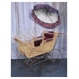 Antique Victorian Wicker Baby Carriage