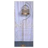 Vintage Brass Floor Bird Cage on Stand