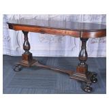 Victorian Walnut Pedestal Console Table