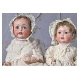 Two Antique German Bisque Head Dolls