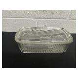 Vintage Federal Glass Refrigerator Dish.  Lid has