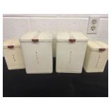 4pc vintage canister set metal