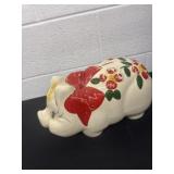 12ï¿½ VINTAGE HAND PAINTED CERAMIC PIG PIGGY BANK