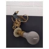 Vintage art Deco wall sconce light, brass and