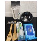 Clorox and kitchen utensils and dispenser and
