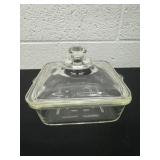 Vintage glasbake  square casserole dish with lid