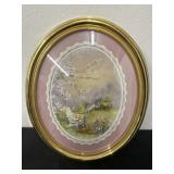 Oval Framed Easter Artwork, Signed 22in