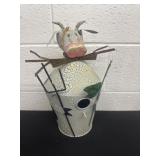 15ï¿½  metal cow birdhouse