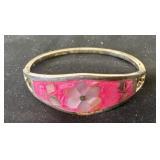 vintage Mexican hinged bangle bracelet made of