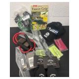 Group of faucet grips and hat and callaway cases