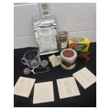 Group of tea and cups and h coaster