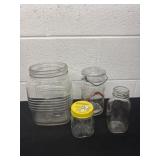 Group of glass jars and mason bail  jar