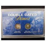 Display and COA for double dated 1916 Mercury and