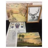 Group of artwork and the anceient arms