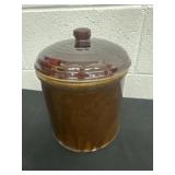 8ï¿½ vintage brown stoneware crock with not correct