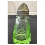 vintage Hazel Atlas green uranium glass salt