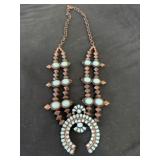Native American-style Squash Blossom necklace,